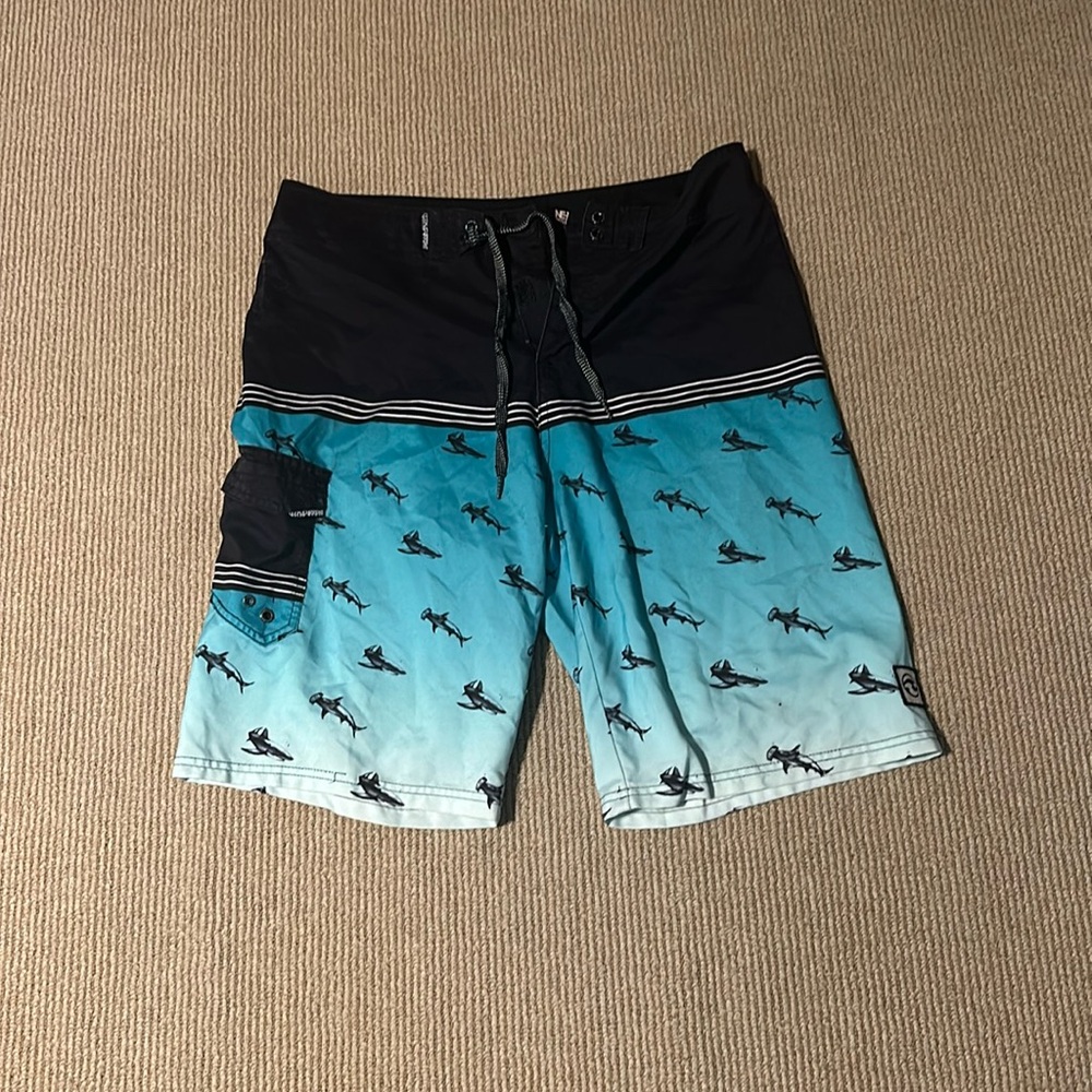 Stylish shark swim trunks